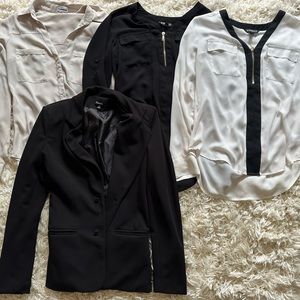Bundle of 3 Express Blouses + 1 non branded Blazer